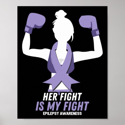 Poster Epilepsie Conscience Son combat est mon combat Rib (Devant)