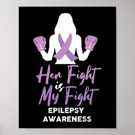Poster Epilepsie Conscience Son Combat Est Mon Ribbon Com (Devant)
