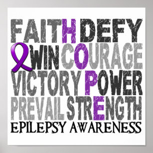 Poster Epilepsie du collage de mots d'espoir