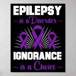 Poster Epilepsie Guerrier Epileptique Jour Purple Ribbon