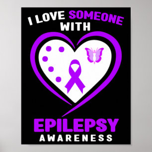 Poster Epilepsie - J'Aime Quelqu'Un Avec Sensibilisation 