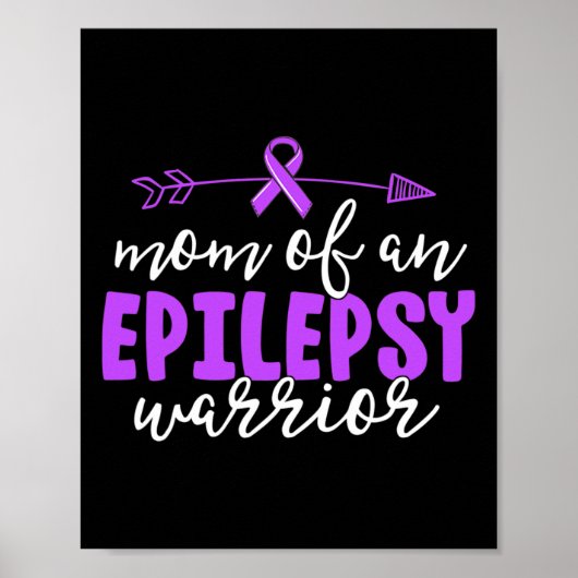 Poster Epilepsie Maman Purple Ribbon Sensibilisation Mère (Devant)