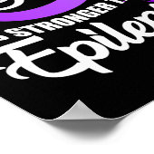 Poster Épilepsie Sensibilisation Ruban Mon Dieu Est Plus (Coin)