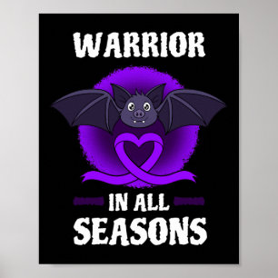Poster Epilepsie Violet Sensibilisation Ribbon Guerrier B