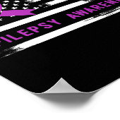 Poster Epilepsy Award Drapeau Américain Violet Ruban (Coin)