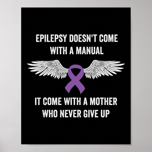 Poster Epilepsy Awareness Purple Ribbon - Epilepsy Awaren (Devant)