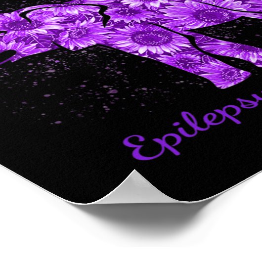 Poster Epilepsy Awareness Sunflower Elephant Be Kind (Coin)