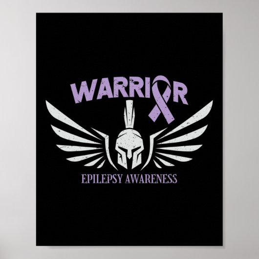 Poster Epilepsy Awareness Warrior Ribbon  (Devant)