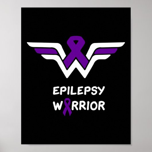 Poster Epilepsy Awareness Warrior Support Survivor Purple (Devant)