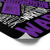 Poster Epilepsy Guerrier Soutien familial Cadeau Purple R (Coin)