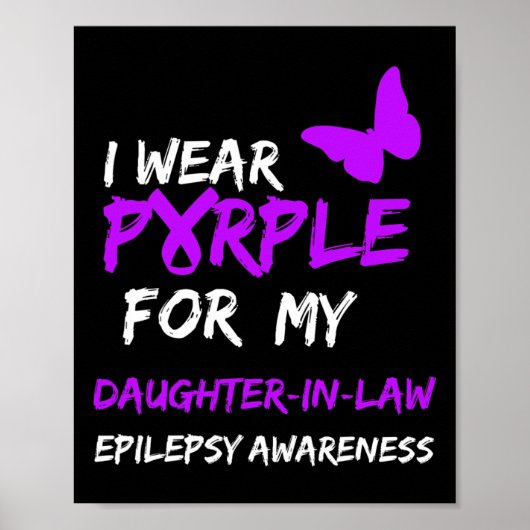 Poster Epilepsy I Wear Purple For My Daughter-in-law Ribb (Devant)