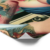 Poster Épingle à ondes rétro des années 1980 (Coin)