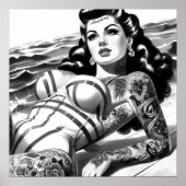 Poster Épingle à tatouage rétro (Devant)