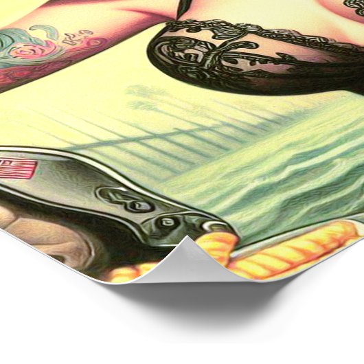 Poster Épingle à tatouage rétro (Coin)