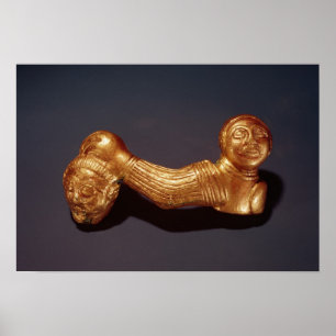 Poster Épingle avec un guerrier tenant la tête