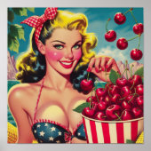 Poster Épingle de cerise mignonne (Devant)