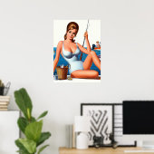Poster Épinglé de pêche rétro (Bureau à domicile)
