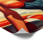 Poster Épingle de Surf vintage (Coin)