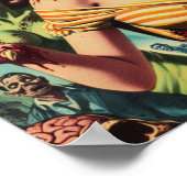 Poster Épingle Déplaisante vintage Zombie (Coin)