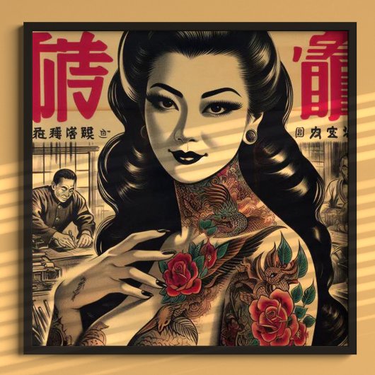 Poster Épingle japonaise tatouée