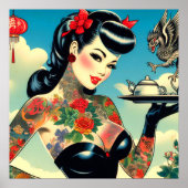 Poster Épingle japonaise tatouée (Devant)