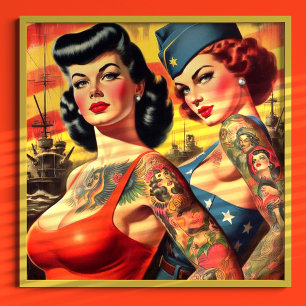 Poster Épingle militaire tatouée