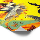 Poster Épingle rétro Halloween sorcière (Coin)