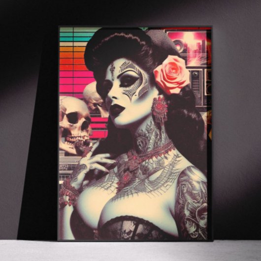 Poster Épingle synthwave flippante
