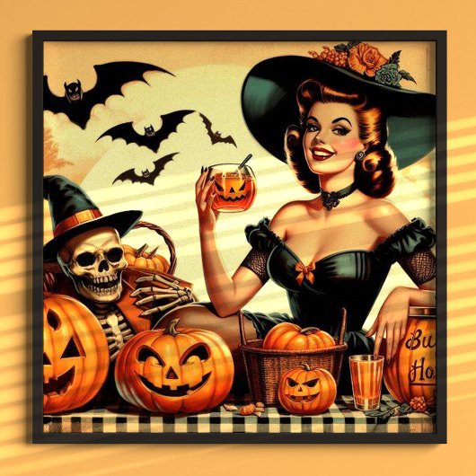 Poster Épingle vintage d'Halloween