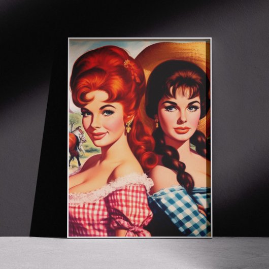 Poster Épingles de filles de fermiers vintage