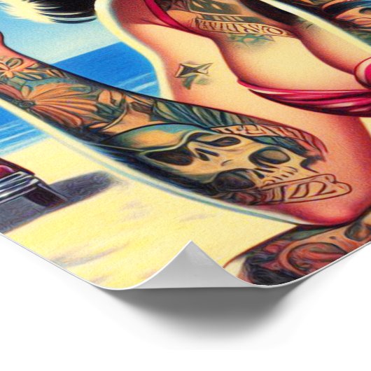 Poster Épinglette d'été rétro tatouée Bikini (Coin)