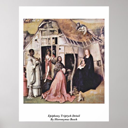 Poster Epiphany Triptych Détail Par Hieronymus Bosch (Devant)