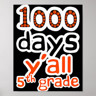 Poster Épique 1000 Jours Jour Basketball School 1000ème V