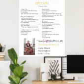 Poster Epitaph Poème mémorial personnalisé (Bureau à domicile)