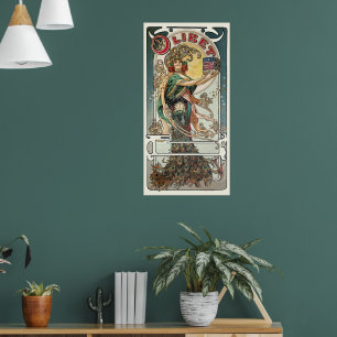 Poster Époque victorienne Art Nouveau French Biscuits Ad