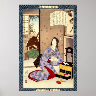 Poster Épouse dévouée Chiyo Mizuno Toshikata 1902
