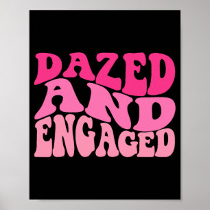 Poster Épousé Et Engagé Marié À Être Super Retro Bachelo