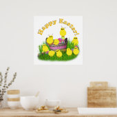 Poster Épouses dans un panier de Pâques (texte jaune) (Cuisine)