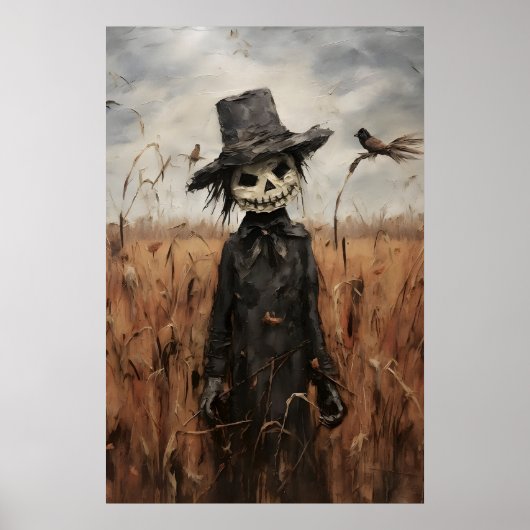 Poster Épouvantail Mignon Dans Un Champ D'Automne, Hallow (Devant)