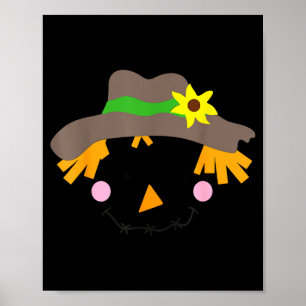 Poster Épouvantail visage yeux fermés dans un sourire de