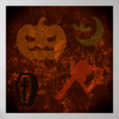 Poster Épouvantes d'Halloween sur fond sinistre (Devant)