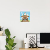 Poster Époux - Vache et poussin (Bureau à domicile)