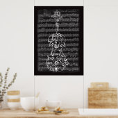 Poster Épreuve de violon sur le manuscrit Bach (Cuisine)