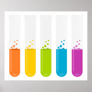 Poster éprouvettes-tubes-155769 éprouvettes réactifs chim