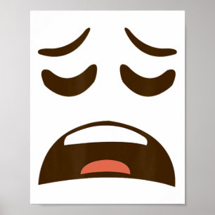 Poster Epuisé Fatigué Visage Emoticon Costume Easy Hallow