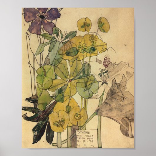 Poster Épurer Avec Les Fleurs De Yham Charles Rennie Mack (Devant)