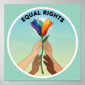 Poster Equal Rights Rainbow Flower – Diversity and Unity