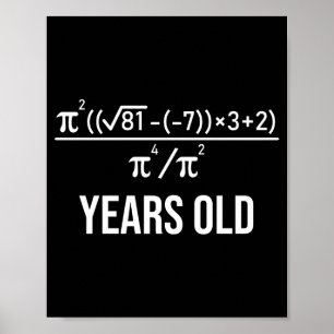 Poster Équation de 50 ans drôle d'anniversaire des 50 ans