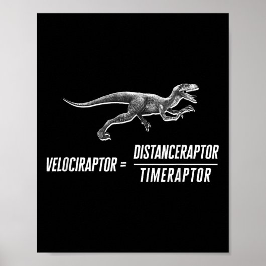 Poster Équation du Geek math Dinosaur Velociraptor V2 (Devant)