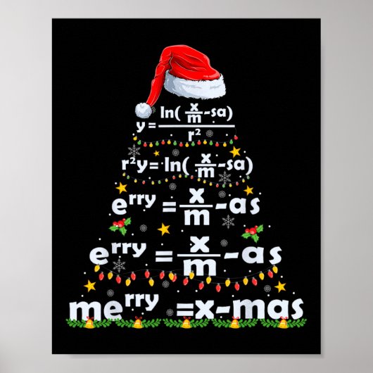 Poster Équation Math Joyeux X mas Funny Enseignant Math C (Devant)